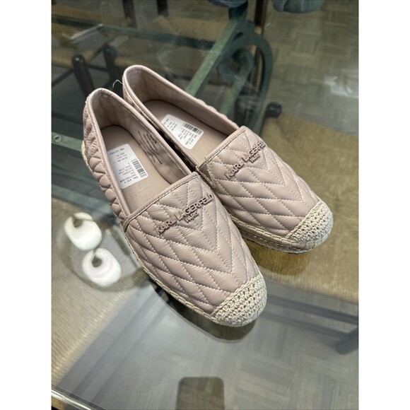 Karl Lagerfeld Quilted Beige Loafers - Picture 1 of 15